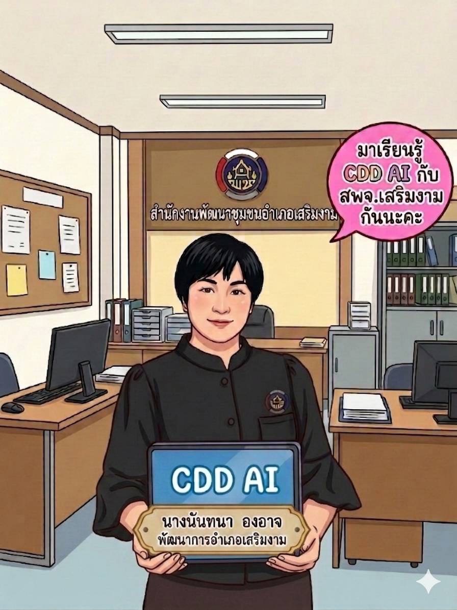 สพอ.เสริมงาม ประชาสัมพันธ์ระบบ CDD AI ผู้ช่วยพัฒนากร บริการอัจฉริยะ เพื่อการพัฒนาชุมชน